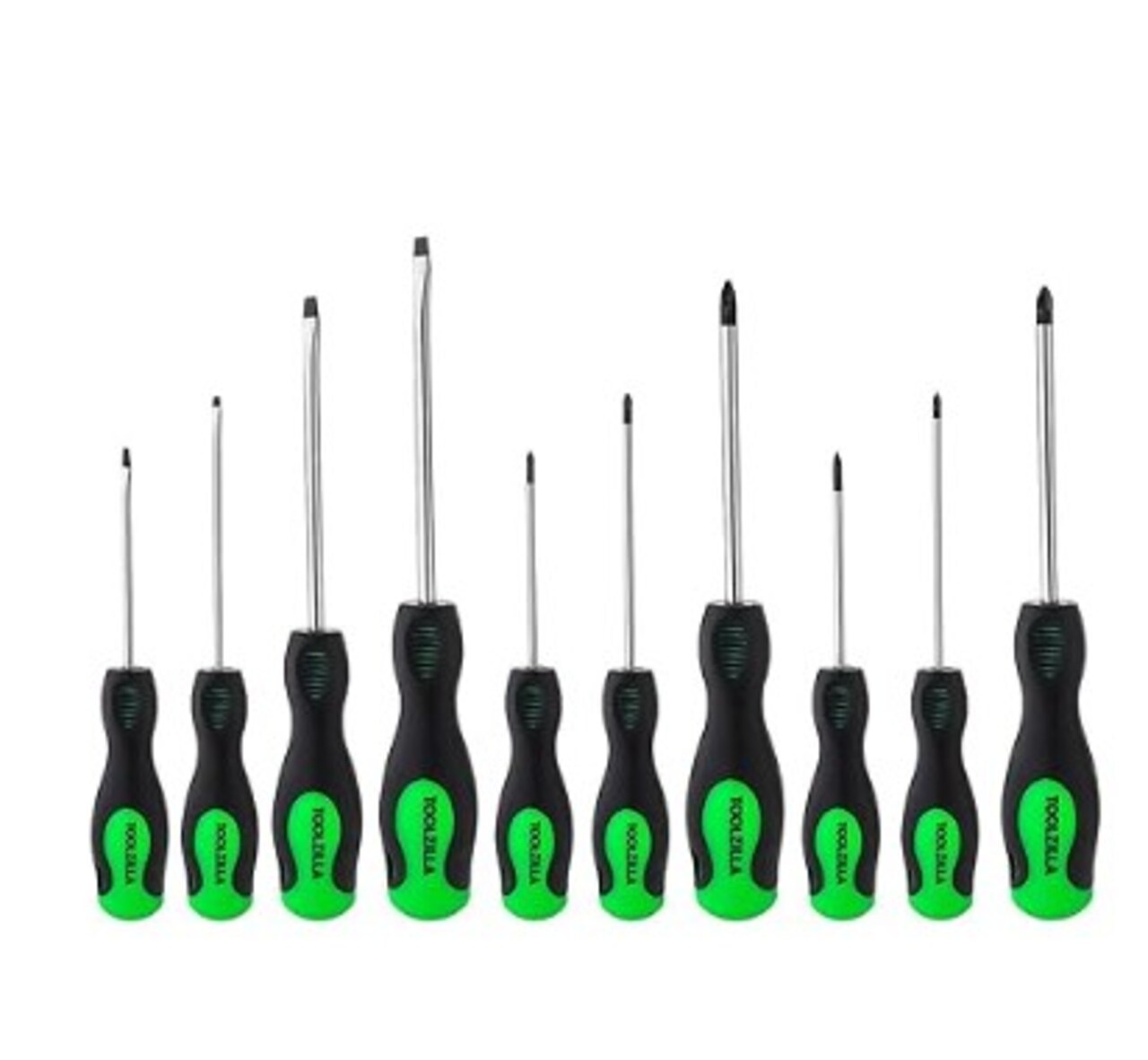 Screwdriver Set, Magnetic Screwdriver Tool Set for DIY Hand Tools, 10 Piece. Set of high-performance screwdrivers with a comfort grip, cross-head screwdriver heads, and flat heads.